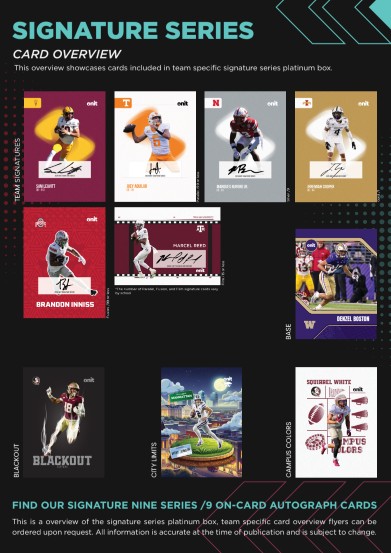 2025 ONIT FOOTBALL SIGNATURE SERIES Platinum SINGLE PACK EDITION (10 PACK DISPLAY ) WEST VIRGINA